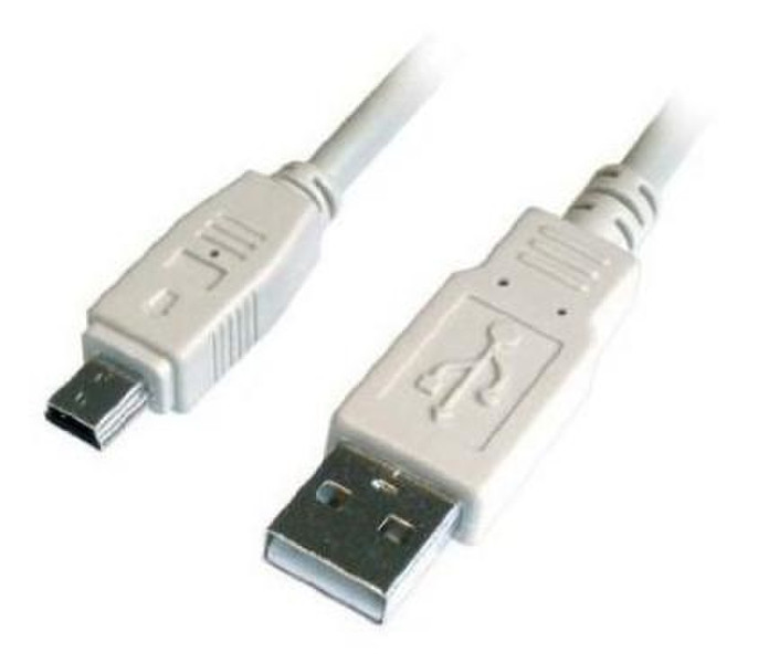 Media Express USB A-Mini USB B, 1.28m 1.28m USB A Mini-USB B White