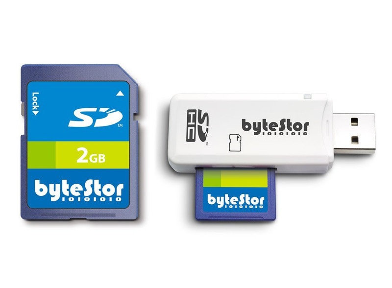 bytestor 2GB SD+ USB Reader 2GB SD memory card