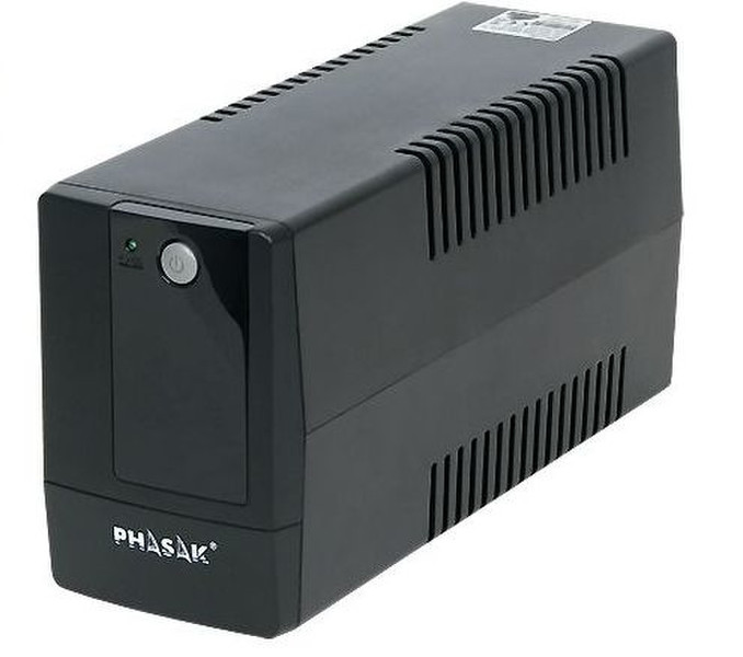 Phasak PH 9404 400ВА 2розетка(и) Компактный Черный источник бесперебойного питания