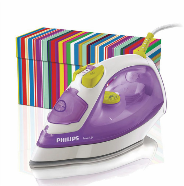 Philips PowerLife GC2965/15 Dry & Steam iron 2400W Violet,White,Yellow iron