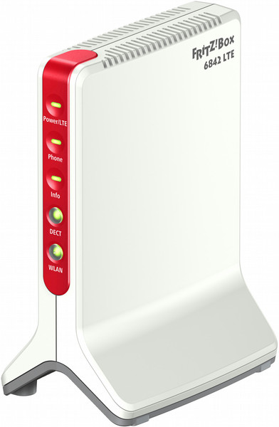 AVM FRITZ!Box 6842 LTE, DE Gigabit Ethernet Красный, Белый 4G
