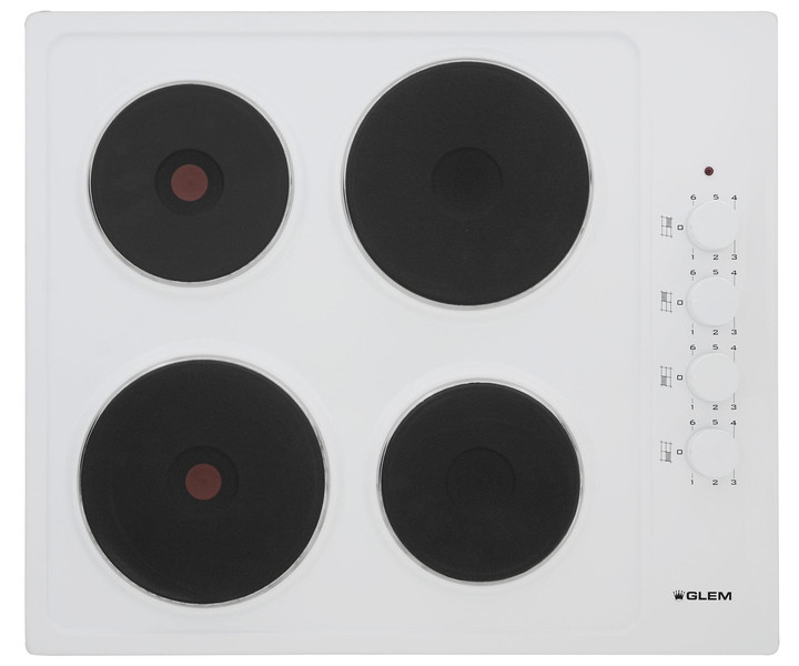 Glem GTL640WH built-in Sealed plate White hob