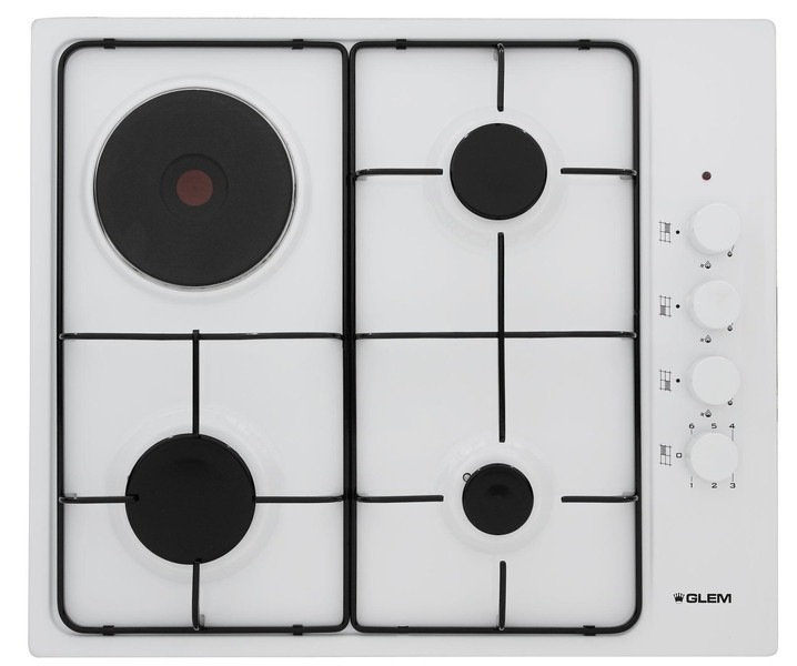 Glem GTL647WH built-in Combi White hob