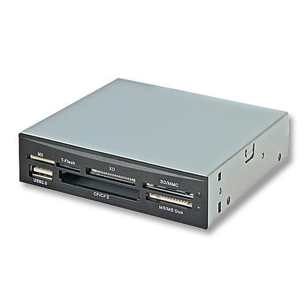 Lindy 42729 Внутренний USB 2.0 Черный, Cеребряный устройство для чтения карт флэш-памяти