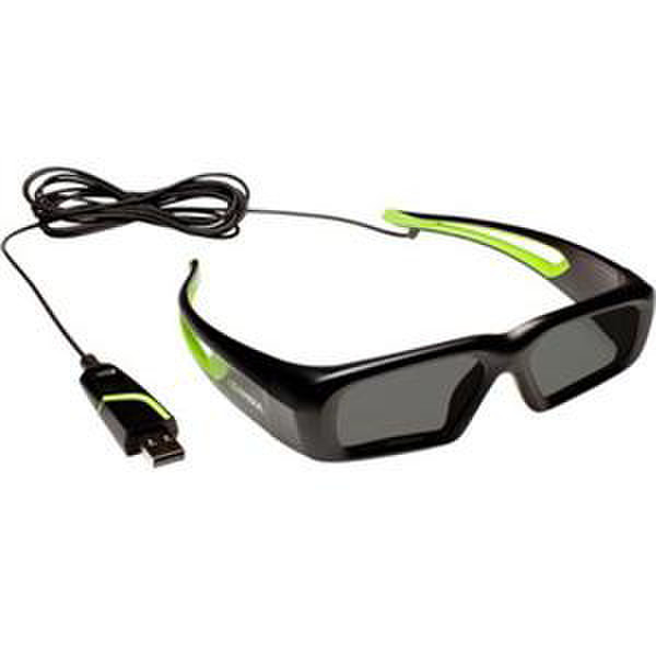 Nvidia GeForce 3D Vision Wired Glasses Black,Green stereoscopic 3D glasses