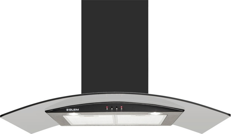 Glem GHS91BK Wall-mounted 1000m³/h Black cooker hood