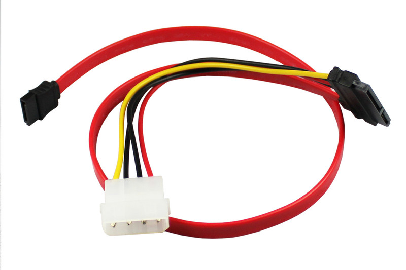 CP Technologies CL-SATA-18-LP4 0.45m SATA 7-pin + 4-pin Molex SATA 7-pin Red SATA cable