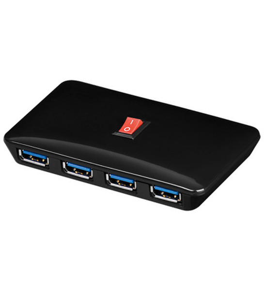 Wentronic 4 Port USB 3.0 5000Мбит/с Черный
