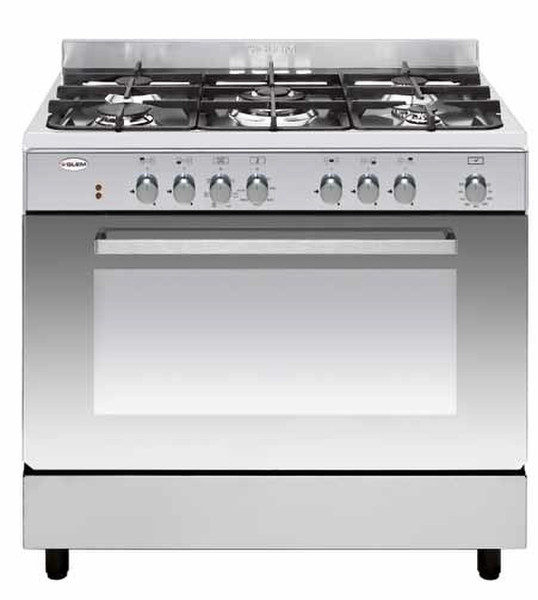 Glem GX96CVIX2 Freestanding Gas hob B Stainless steel cooker