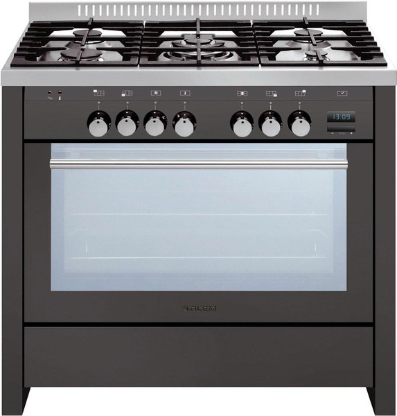 Glem XCC980MK Freestanding Gas hob B Anthracite cooker