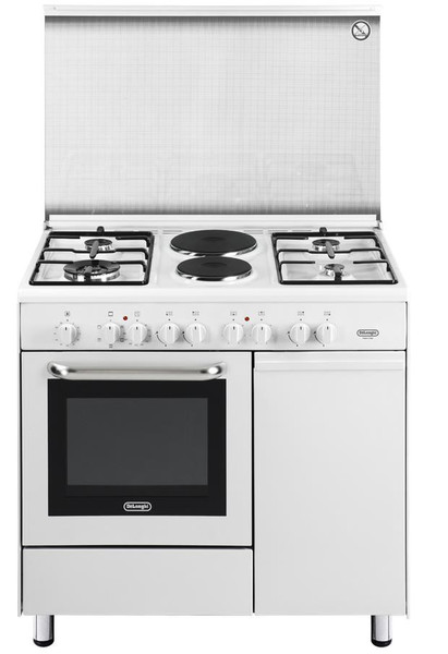 DeLonghi DEMW 9642 B Freestanding Gas hob A White cooker