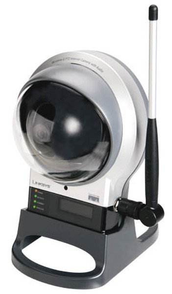 Cisco Wireless-G Pan Tilt Zoom (PTZ) Internet Video Camera: 2-Way Audio 640 x 480Pixel Schwarz, Silber Webcam