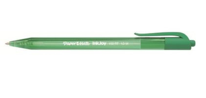 Papermate InkJoy 100 RT Clip-on retractable ballpoint pen Medium Grün