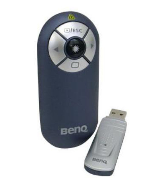 Benq Presentation Plus Беспроводной RF Нажимные кнопки Синий, Cеребряный пульт дистанционного управления