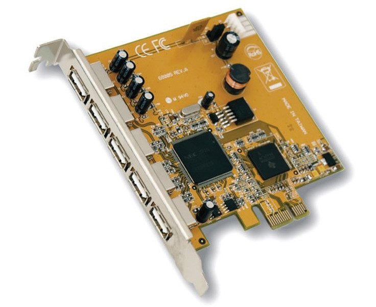 EXSYS PCI-EXPRESS Card USB 2.0 5-Port USB 2.0 интерфейсная карта/адаптер