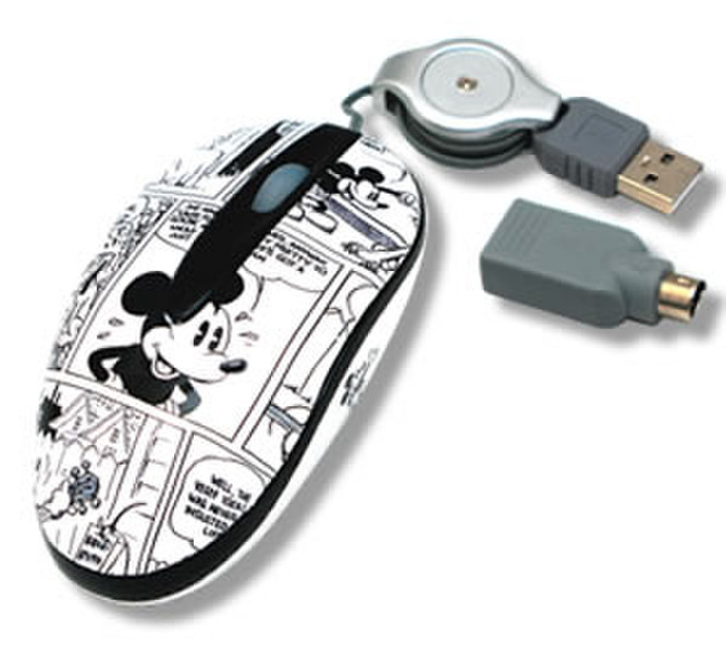 Cirkuit Planet MM 200 USB Оптический 800dpi Для обеих рук Черный, Белый компьютерная мышь
