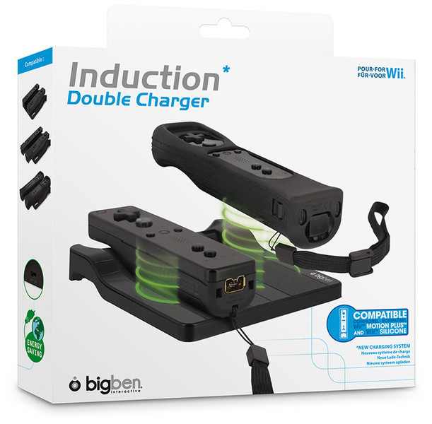 Bigben Interactive Induction Charger Wiimote, Nintendo Wii Nickel-Metal Hydride (NiMH) 1800mAh Black