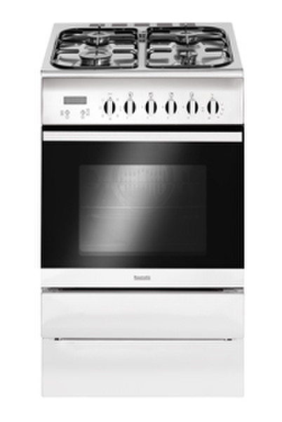 Baumatic BCD510W Freestanding Gas hob A Stainless steel,White cooker