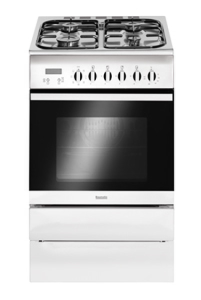 Baumatic BCD510W Отдельностоящий Gas hob A Нержавеющая сталь, Белый кухонная плита