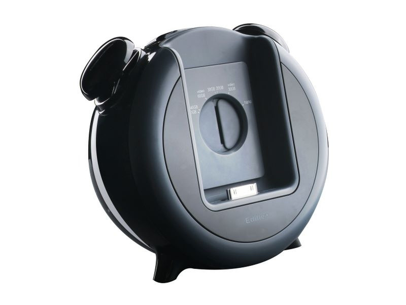 Edifier iF200 iPod Alarm Clock and Speaker System, Black 3W Black docking speaker
