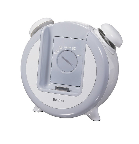 Edifier iF200 iPod Alarm Clock and Speaker System, White 3W White docking speaker