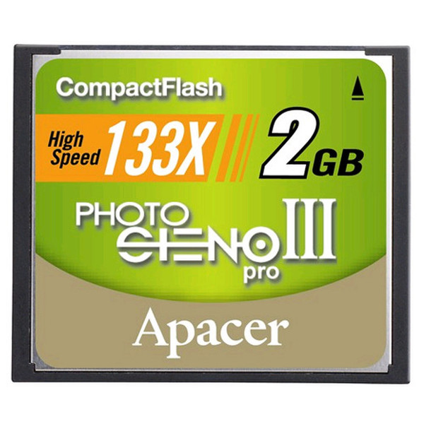 Apacer 2 GB Photo Steno Pro III CF 133x 2GB CompactFlash memory card