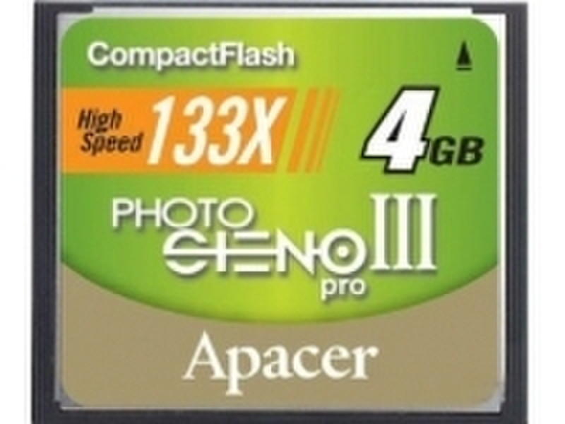 Apacer 4 GB Photo Steno Pro III CF 133x 4GB CompactFlash memory card