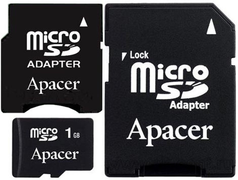 Apacer 1GB microSD & 2 Adapters 1GB MicroSD memory card