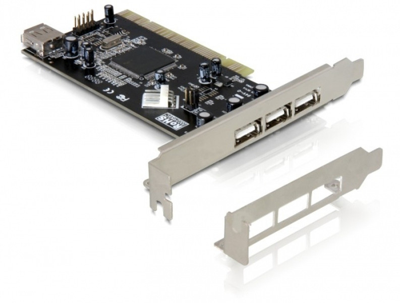 DeLOCK PCI card USB 2.0 3+1 Port Schnittstellenkarte/Adapter