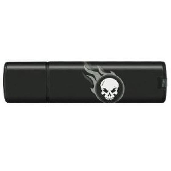Tribeca 1GB Splash USB - Flaming Skull 1GB USB 2.0 Type-A Black USB flash drive