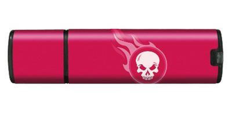 Tribeca 4GB Splash - Pink Flaming Skull 4GB USB 2.0 Type-A Pink USB flash drive