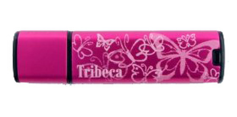 Tribeca 1GB Splash Drive - Pink Butterfly 1GB USB 2.0 Type-A Pink USB flash drive