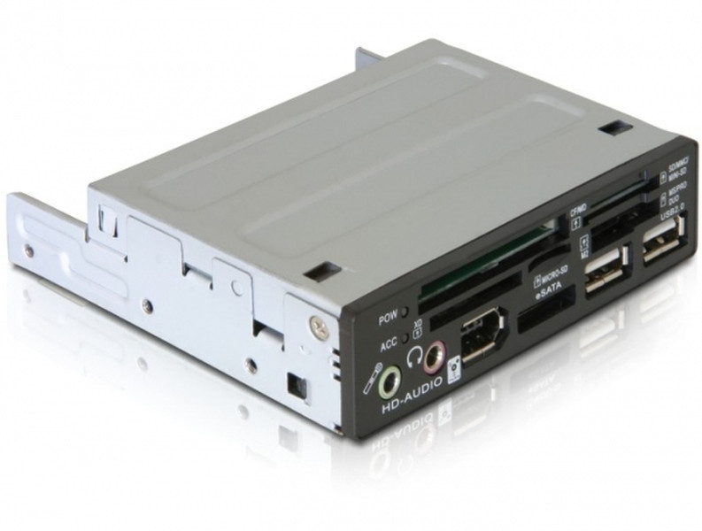 DeLOCK USB 2.0 CardReader 3.5” All in 1 Cеребряный устройство для чтения карт флэш-памяти