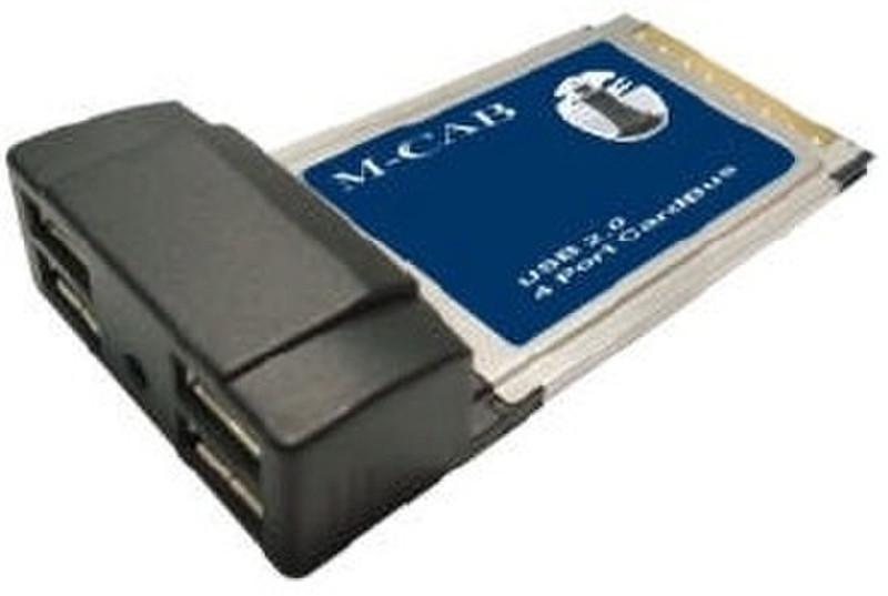 M-Cab PCMCIA CardBus - USB 2.0 - 4 Port Host Adapter Schnittstellenkarte/Adapter