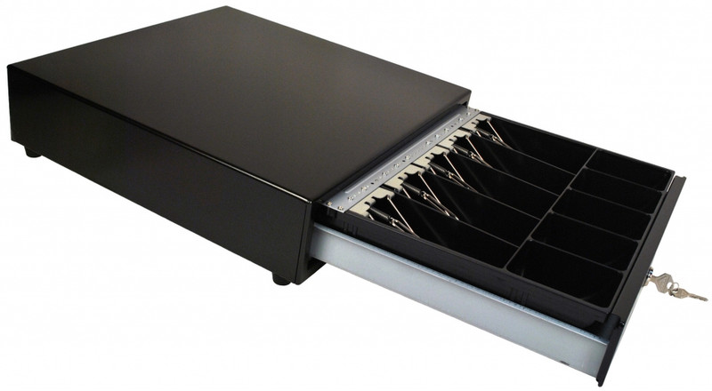 M-S Cash Drawer J-423 Пластик, Нержавеющая сталь, Стальной Черный лоток для кешбоксов