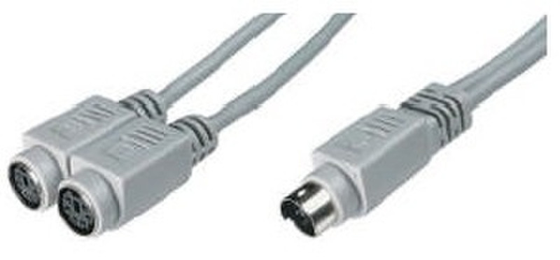 M-Cab 7000620 0.15m 2x 6-p Mini-DIN 6-p Mini-DIN Grau PS/2-Kabel