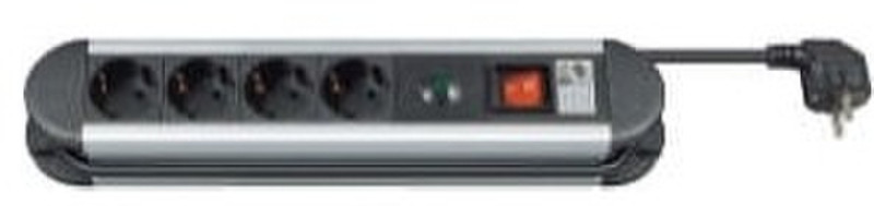 M-Cab Steckdosenleiste Protector 4 - Alu Indoor 4AC outlet(s) 1.4m Black,Grey power extension