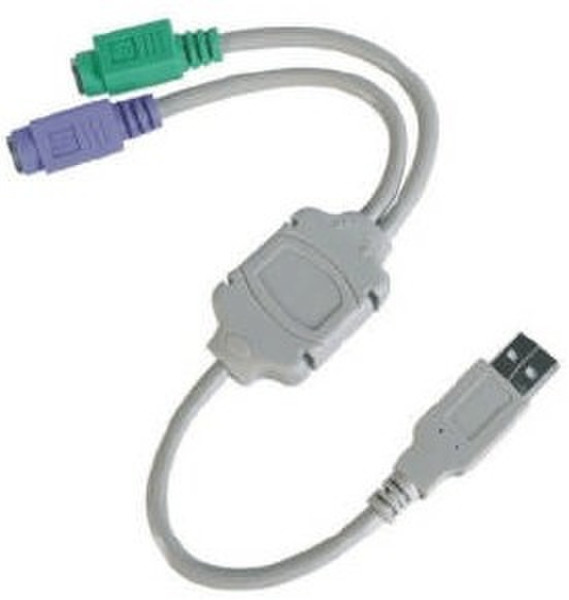 M-Cab USB A - 2 x PS/2 USB A 2 x PS/2 Weiß Kabelschnittstellen-/adapter