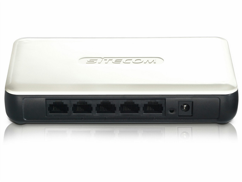 Sitecom DC-210 Eingebauter Ethernet-Anschluss ADSL Schwarz, Weiß Kabelrouter