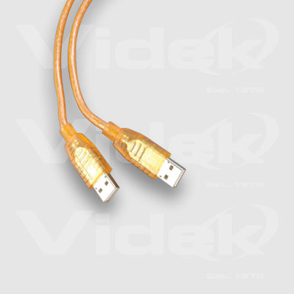 Videk USB 1.1 A Male to A Male 20/28 AWG Cable - Orange 2m 2m USB A USB A Orange USB cable