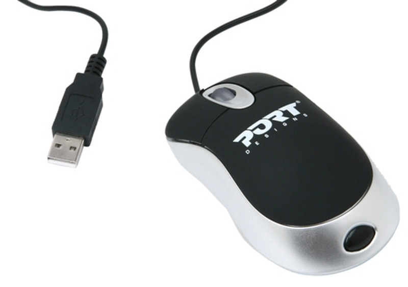 Port Designs Rubber Mouse USB Оптический компьютерная мышь
