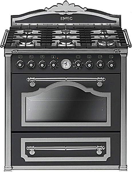 Smeg CC9GAS Freistehend Gas hob A Anthrazit Küchenherd