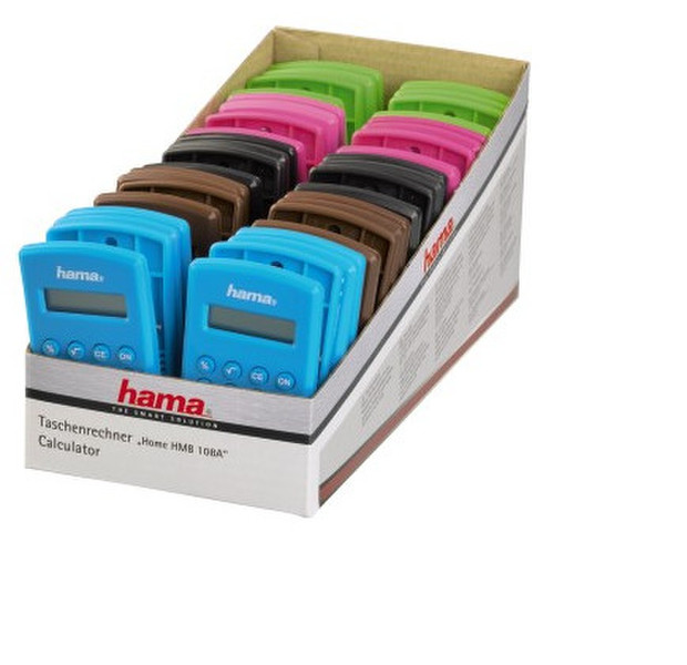 Hama Home HMB 108 A Tasche Einfacher Taschenrechner Schwarz, Braun, Grün, Türkis