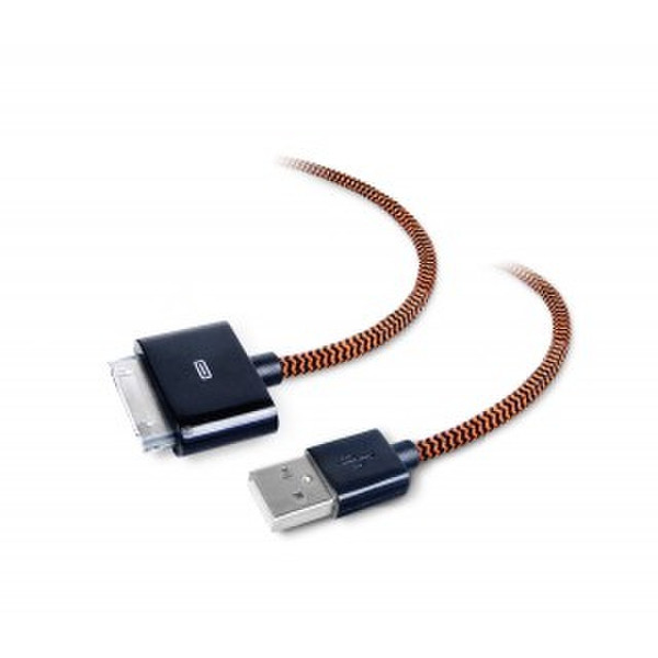 Mizco TT-FC6-IPHONE 1.83м USB A Apple 30-p Черный, Оранжевый кабель USB