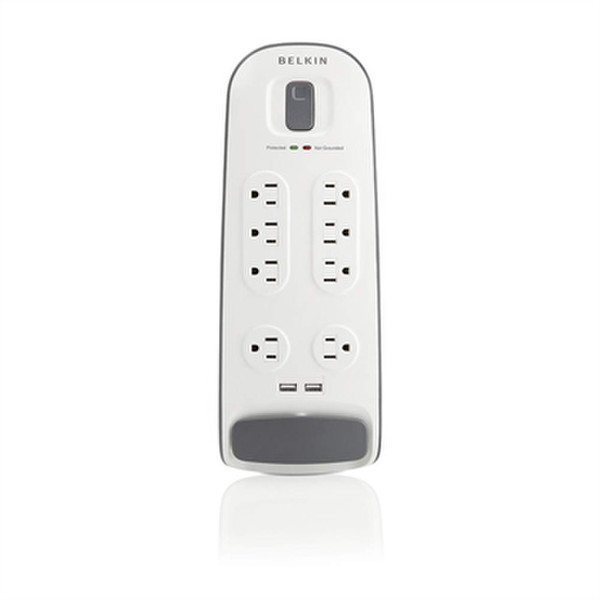 Belkin BV108050-06 8розетка(и) 480В 1.8м Черный, Серый сетевой фильтр