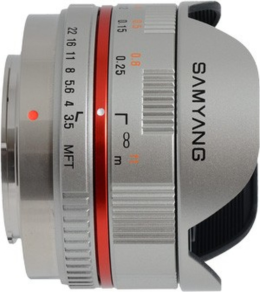 Samyang 7.5mm f/3.5 UMC Fisheye MILC Wide fish-eye lens Silver