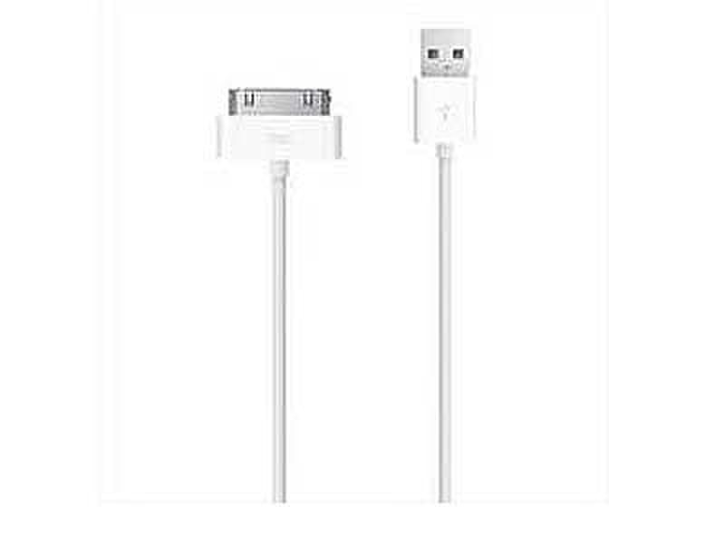 Mediacom M-CUAPPLE 1.5м USB A Apple 30-p Белый кабель USB