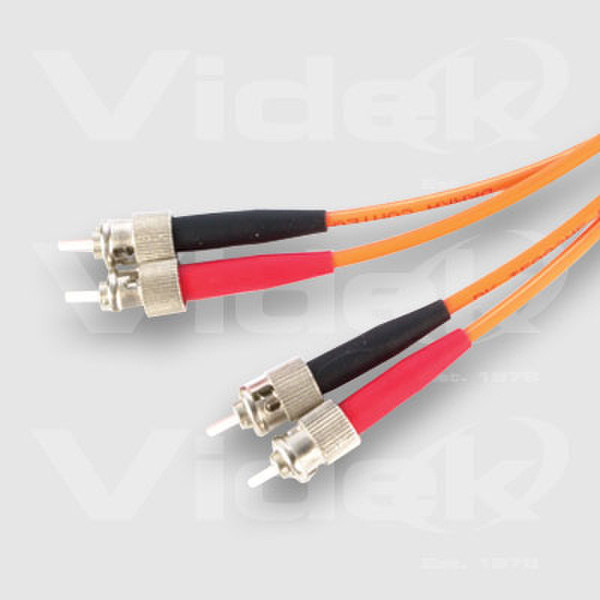 Videk 50/125 OM2 ST to ST Duplex Fibre Optic Cable 5m 5m ST ST Orange Glasfaserkabel