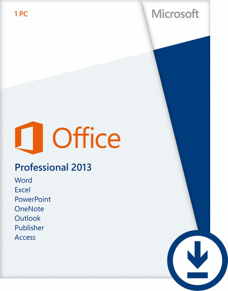 Microsoft Office Professional 2013, 32/64-bit, PkLic, Dwnld, DUT