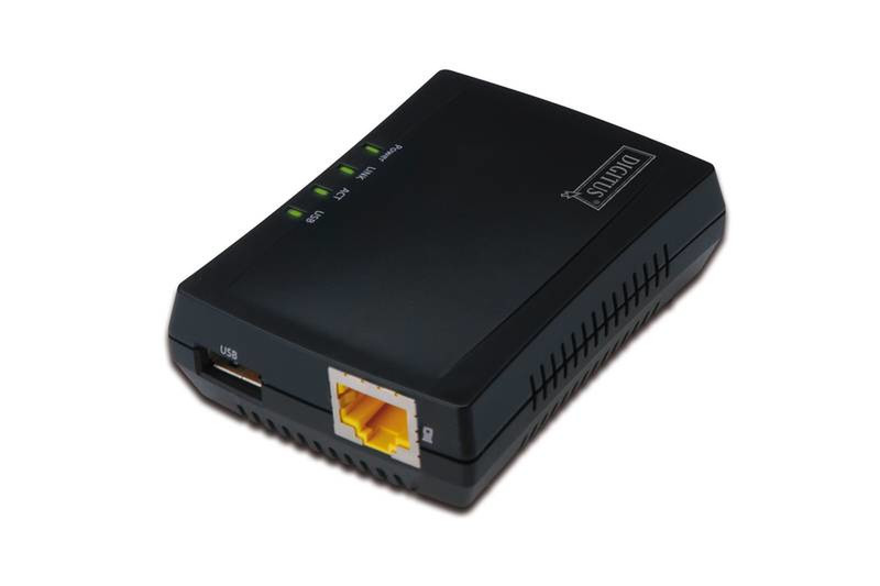 Digitus DN-13020 Ethernet LAN Черный сервер печати